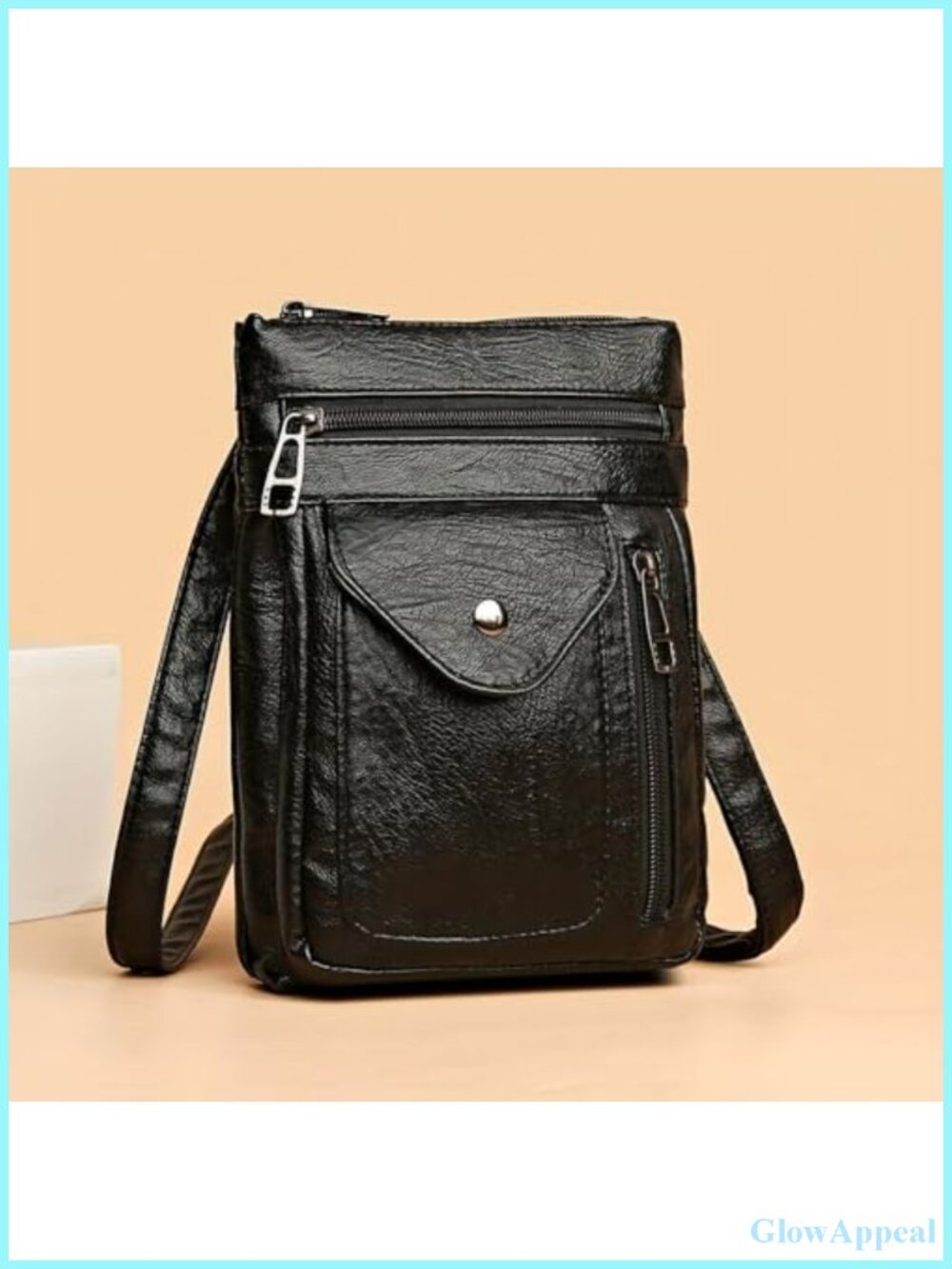 Soft PU Leather Messenger Bag Crossbody Vintage Handbag Mini Cell Phone Bag